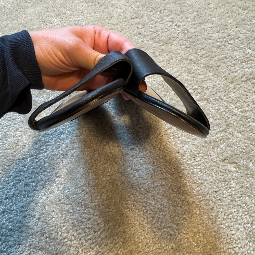 Banana Republic Black Leather Slide Sandals View 4